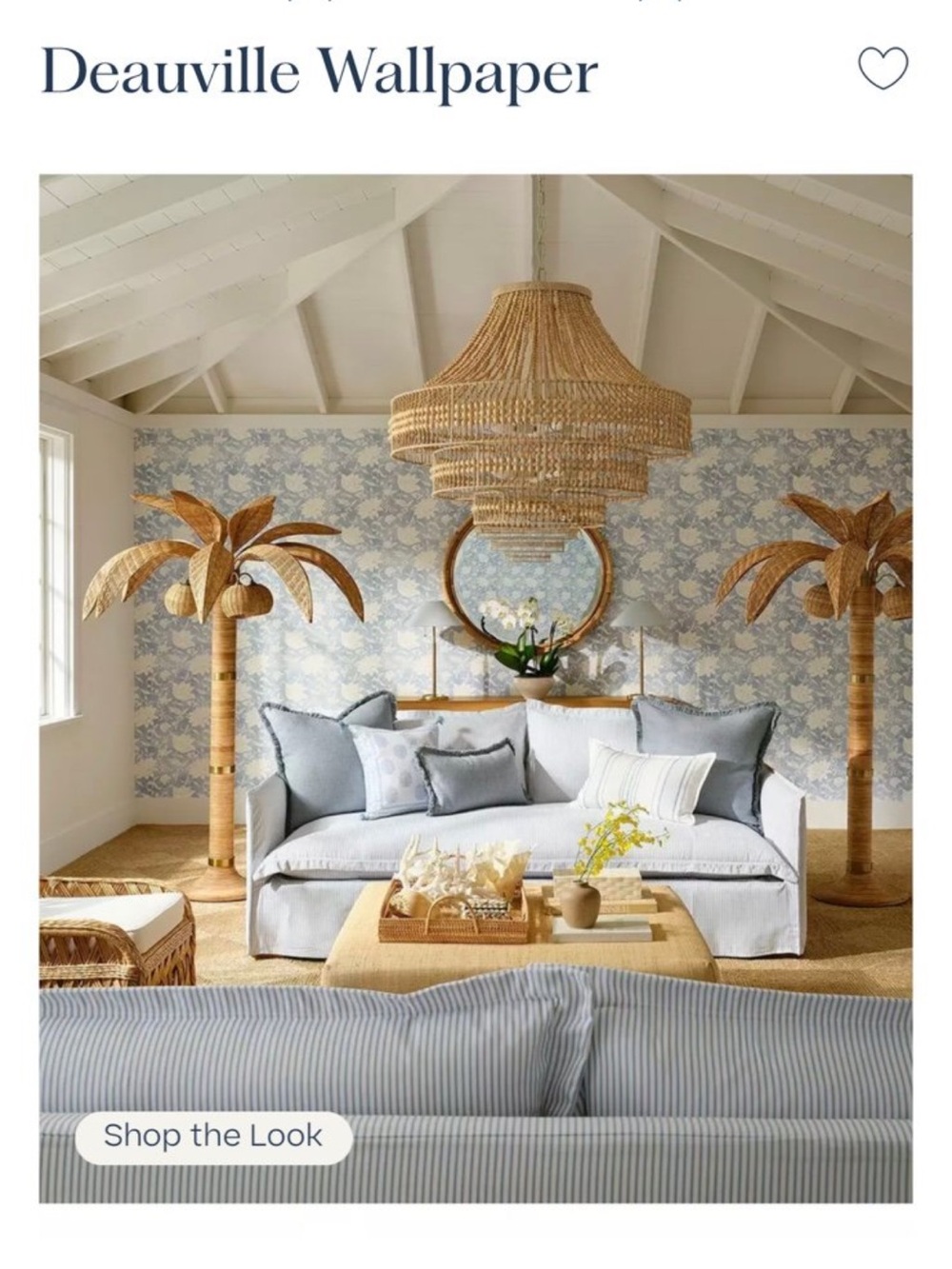 Serena & Lily Deauville Floral Wallpaper in Coastal Blue- Bundle of 2 rolls - Picture 2 of 5